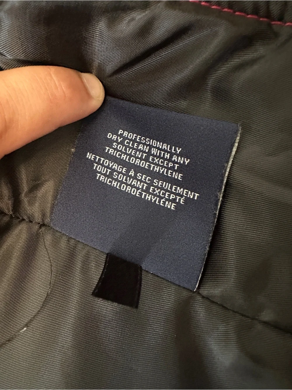 Tommy Hilfiger Black Double-Breasted Pea Coat with Red Lining